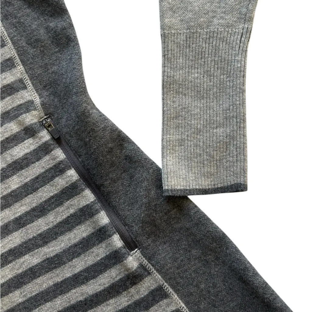 Title Nine Wool Merino Blend Sweater Dress Gray Striped Long Sleeve Size Small - Image 5