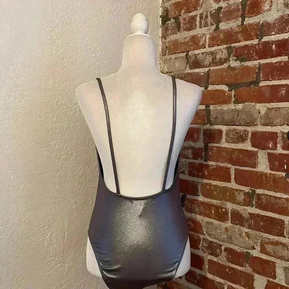 H&M Metallic‎ Bodysuit Silver Coachella Collection - Image 6