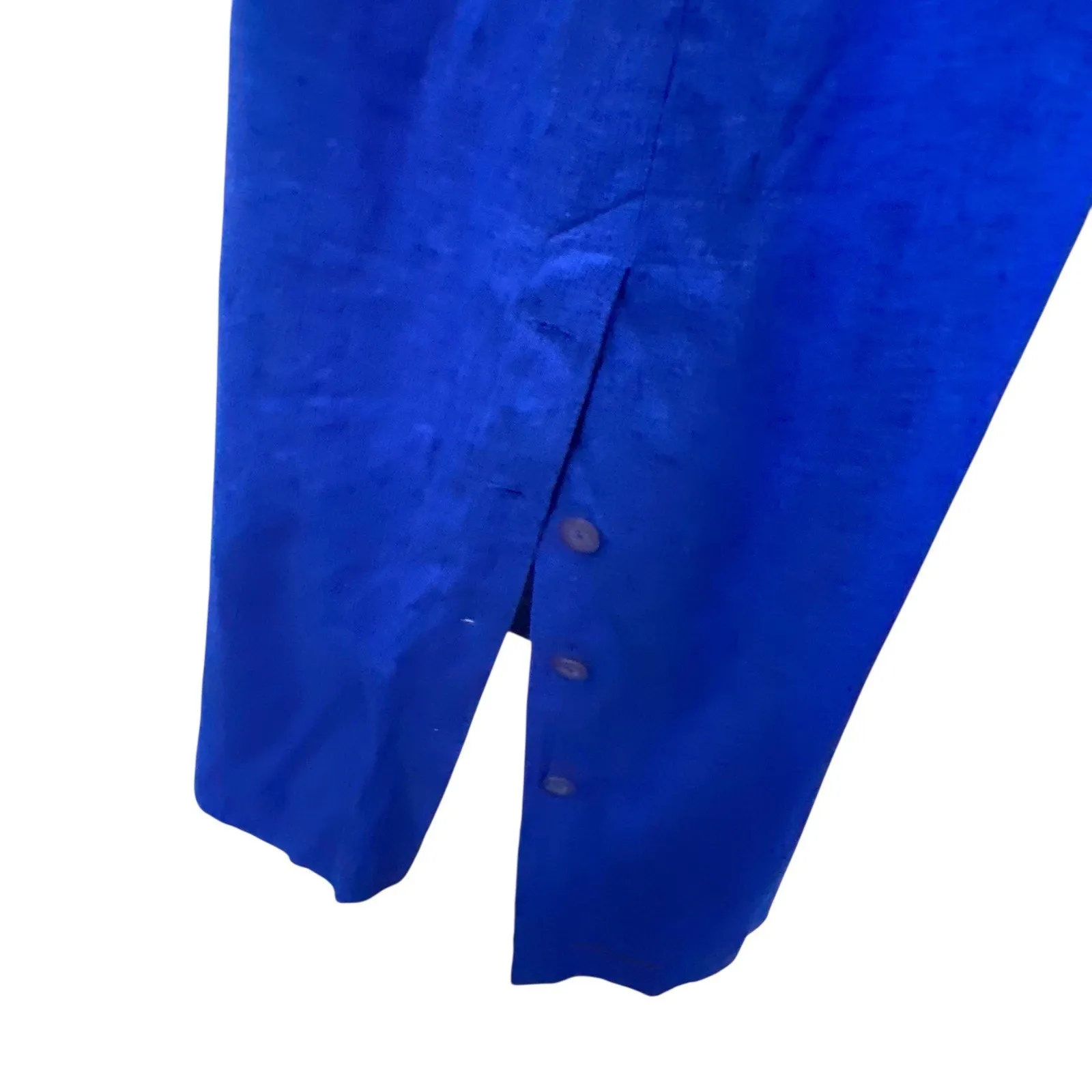 Sag Harbor royal blue sleeveless maxi dress sailboat embroidery LINEN Size 12/14 - Image 7