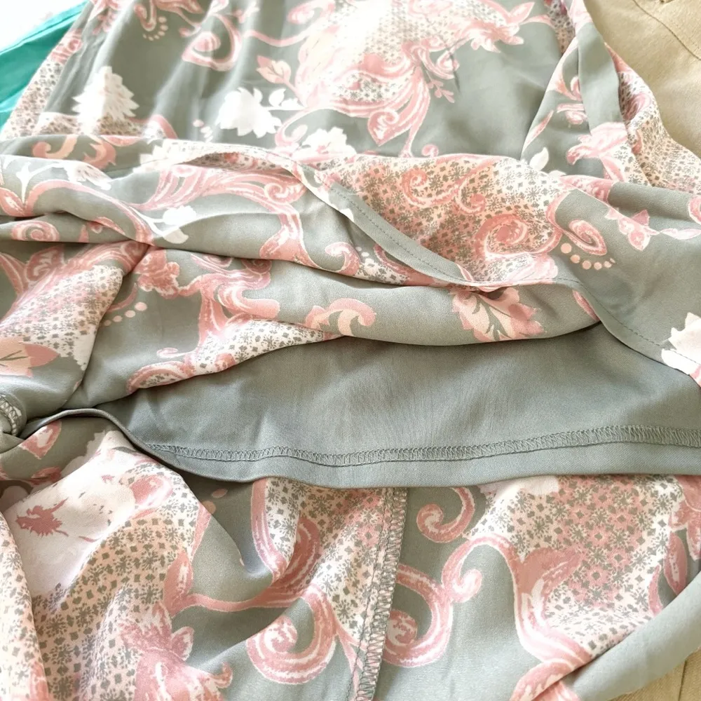 Emily Wonder green pink asymmetrical halter sheath maxi dress size small NWT - Image 11