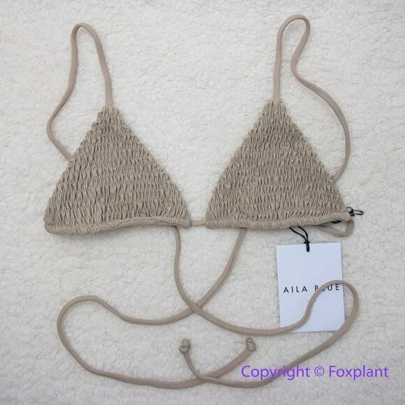 NEW Aila Blue * Free People Soraya Bikini Cinco Top, ceramic, size XS - Image 6