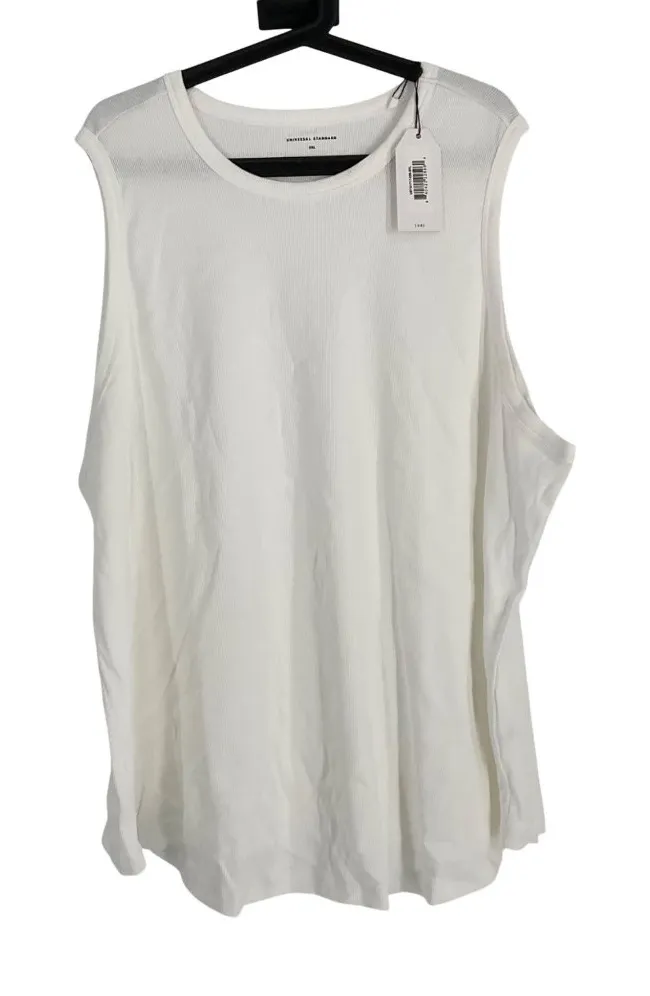 Universal Standard Womens 3XL White Pima Cotton ribbed Sleeveless basic Tank Top - Image 1