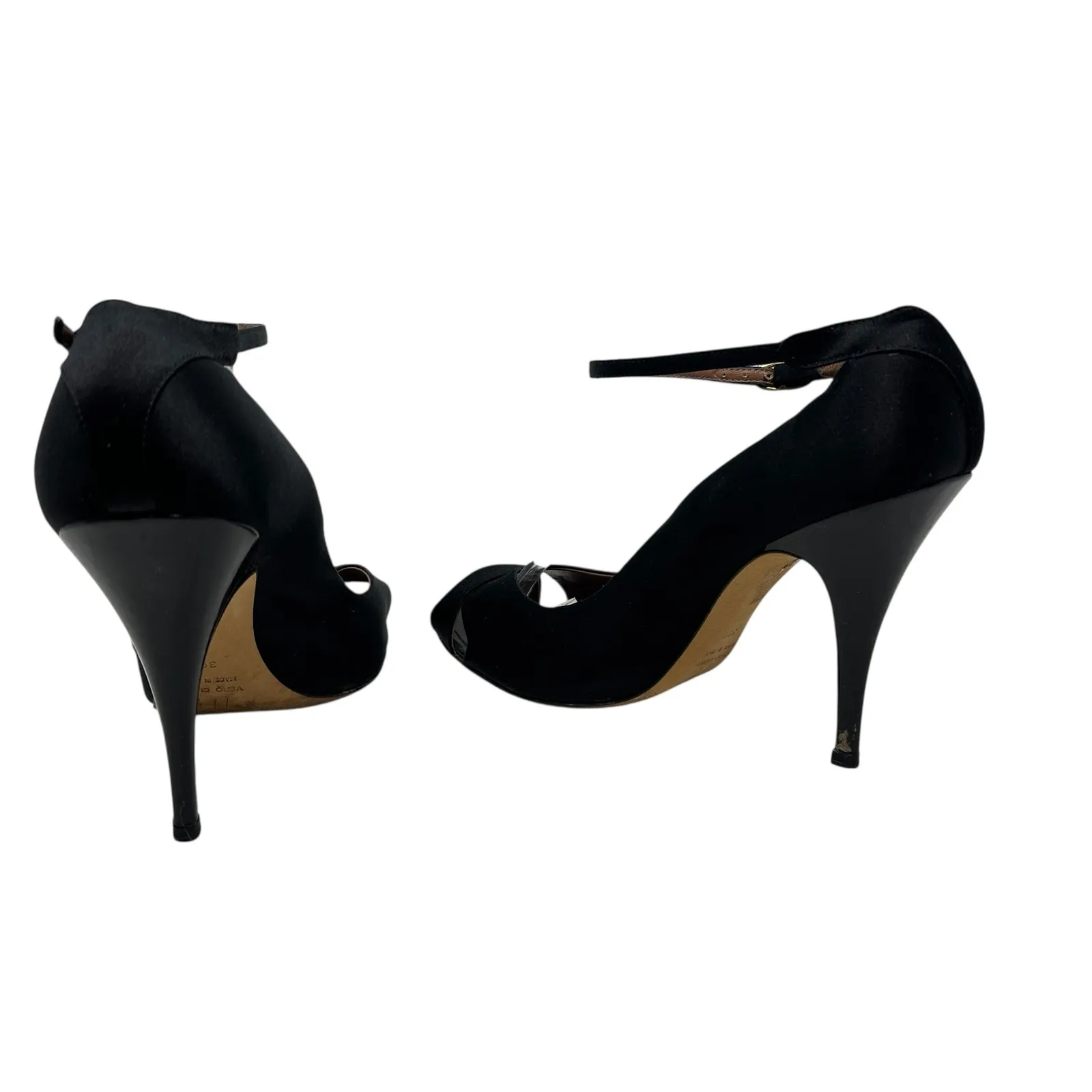 Giuseppe Zanotti High Heels Stiletto Satin Ankle Strap Black Size 39.5 US 9.5 - Image 10