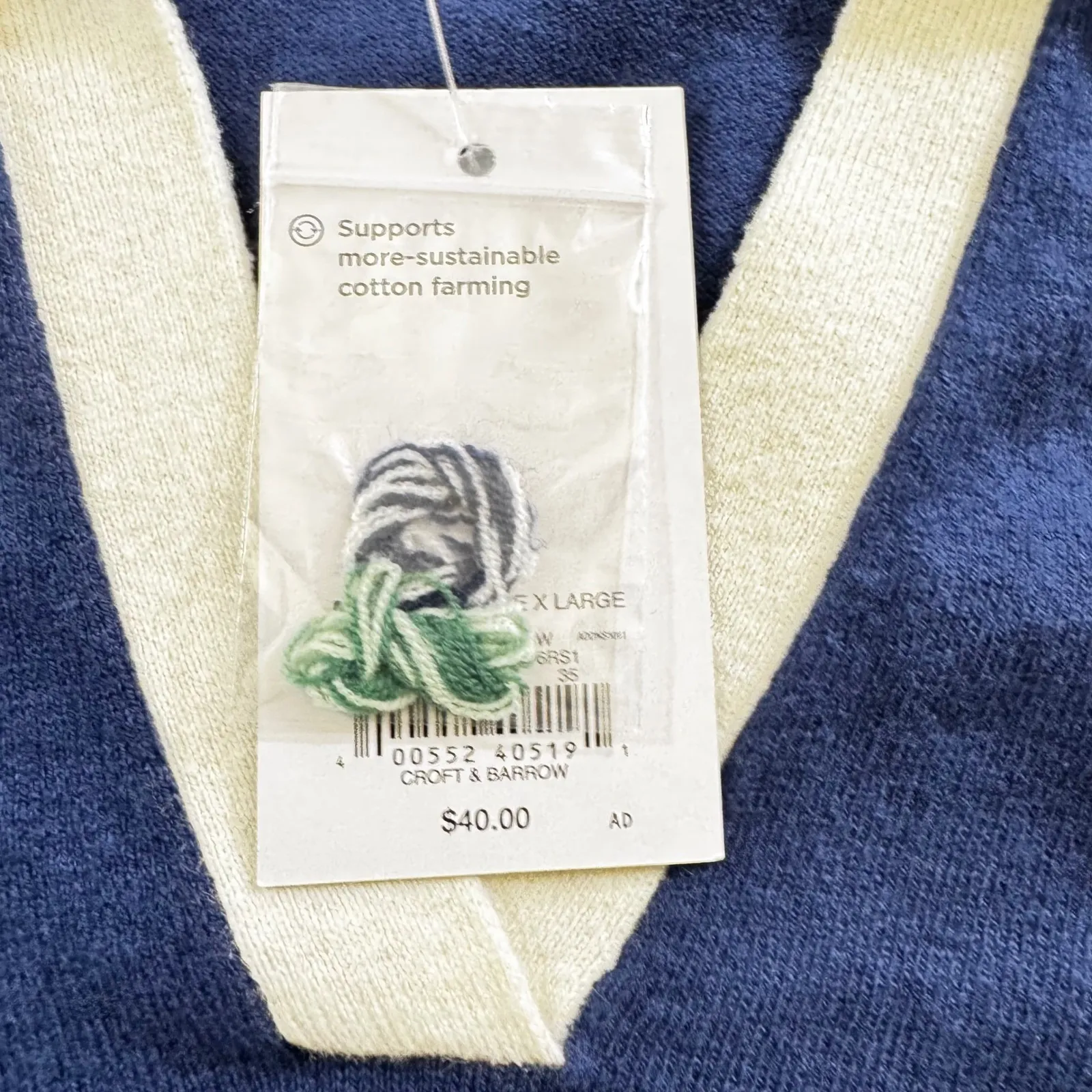 NWT‎ Croft & Barrow Pullover Sweater V-Neck Collar Colorblock XL$40 - Image 5