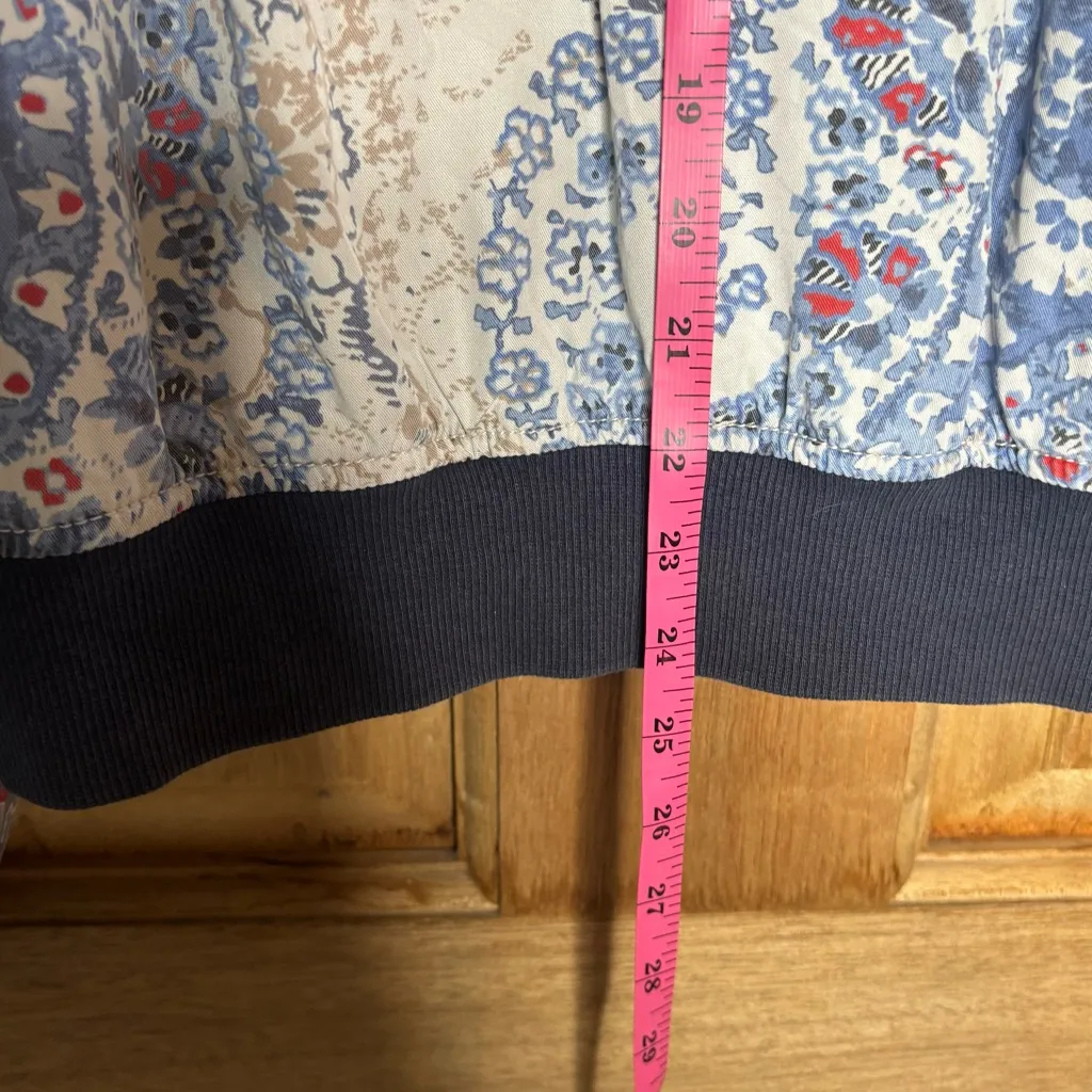 Free people women’s boho Floral Patterned Bomber Jacket size S - Image 5