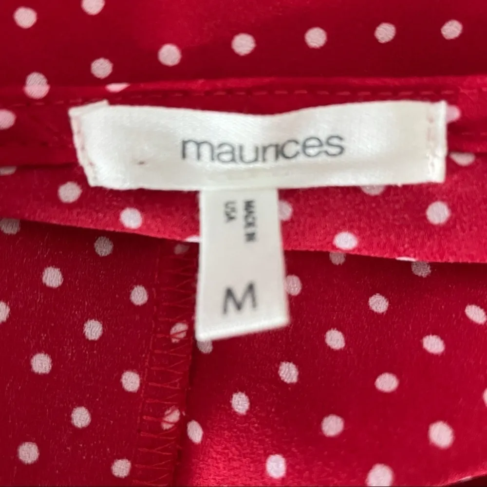 Maurices Red Polka Dot Ruffle Top - Image 6