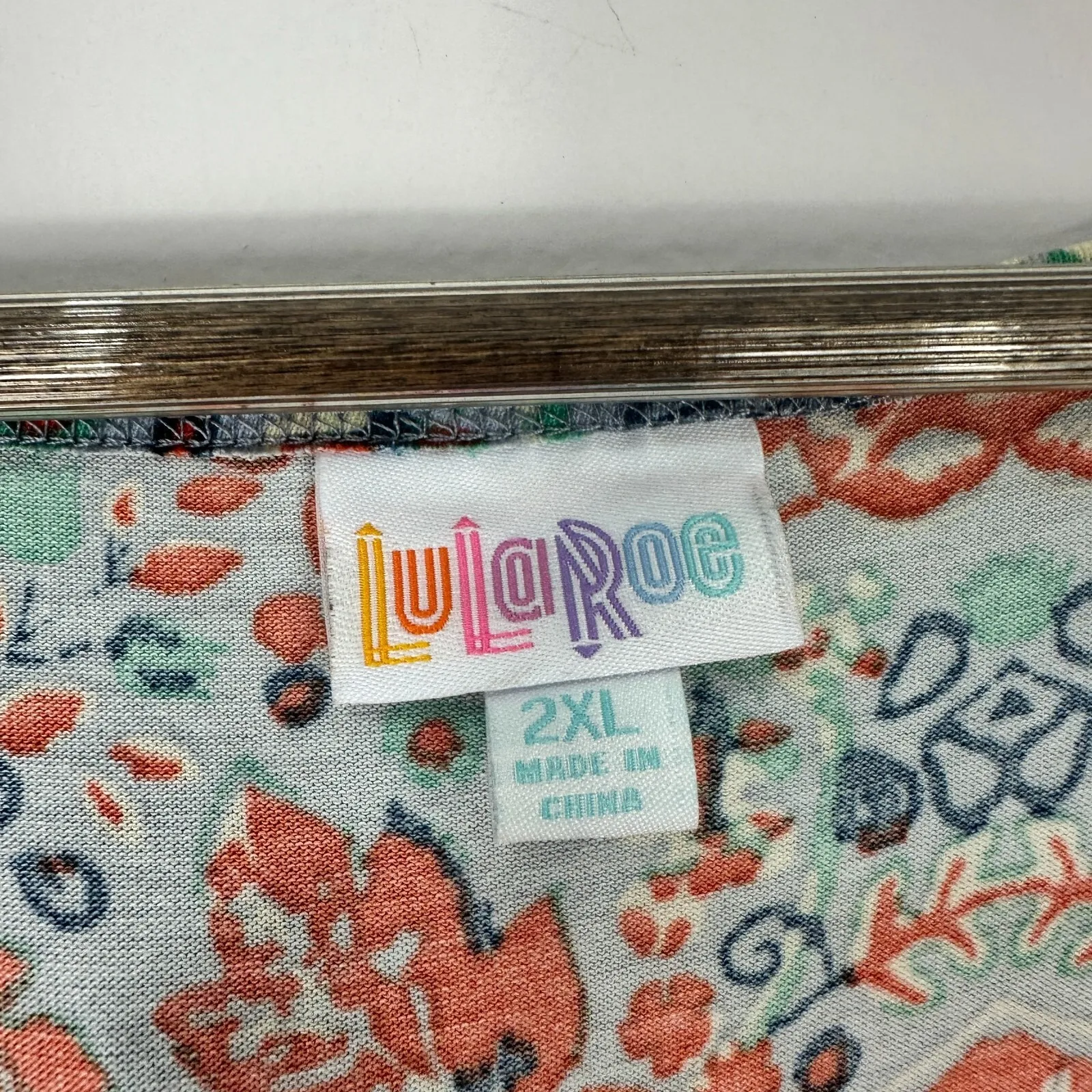 LuLaRoe Nicole Fit Flare Dress 2XL  Boho Geometric Floral‎ Skater  Mod Retro - Image 2