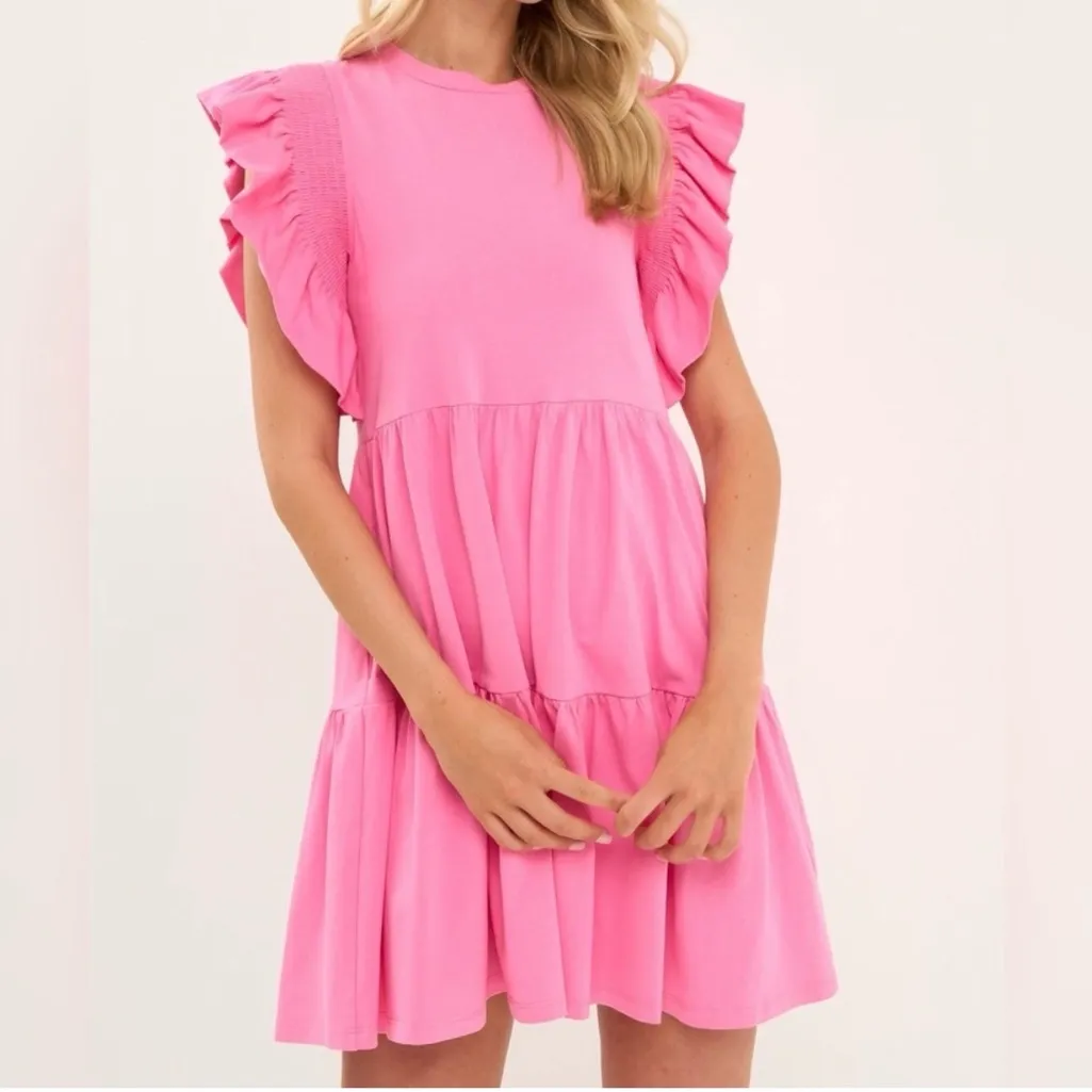 NWT English Factory Knit Ruffled Mini Dress 3X Pink Coquette Girly Valentines - Image 5