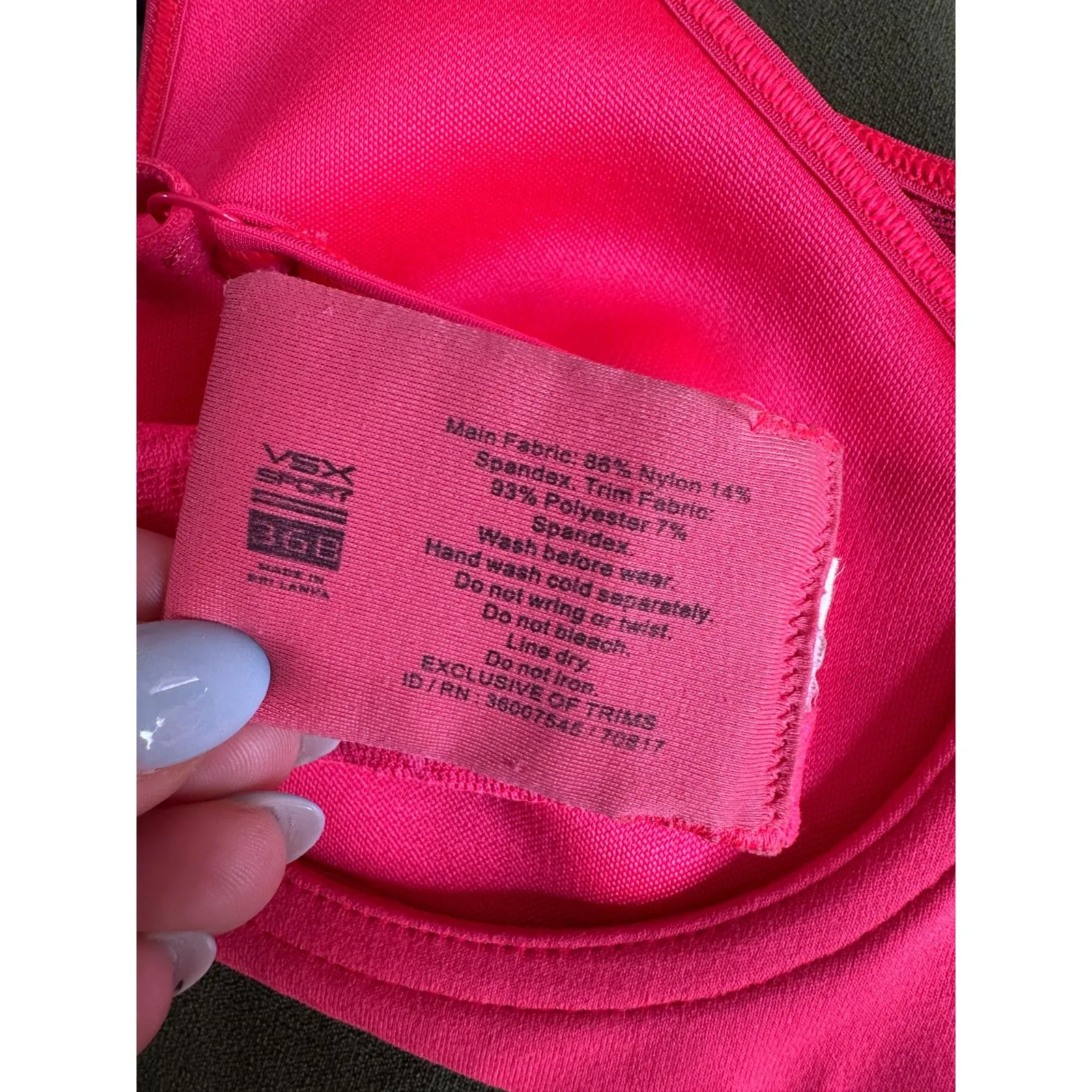 Victoria's Secret VSX Sport Pink Lace Sports Bra Size 36B - Image 3