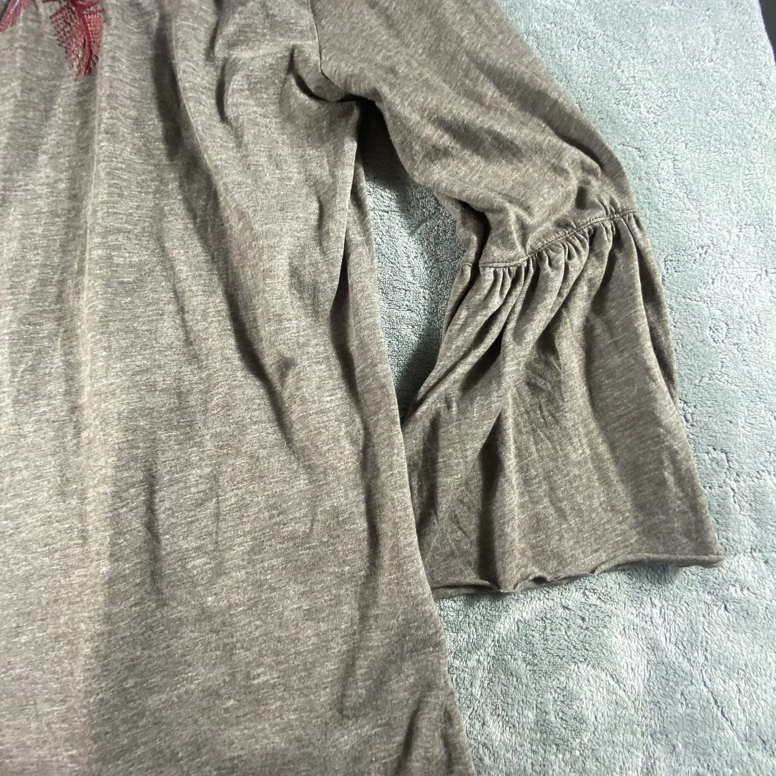 Johnny Was Womens Brown Darielle Embroidered Top Medium Flute Sleeve Boho Unique - Image 11