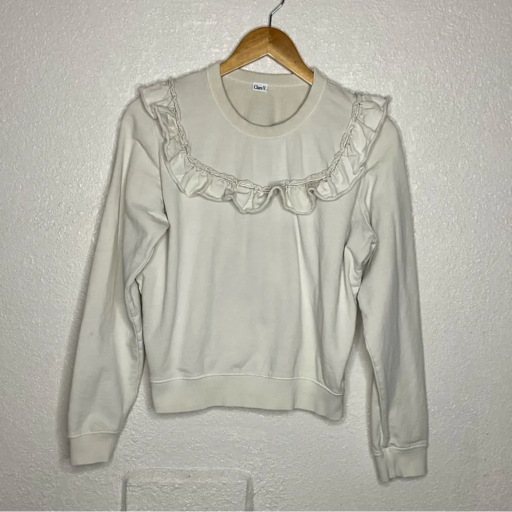 Clare V. Charlotte Cotton Sweatshirt S - Image 3
