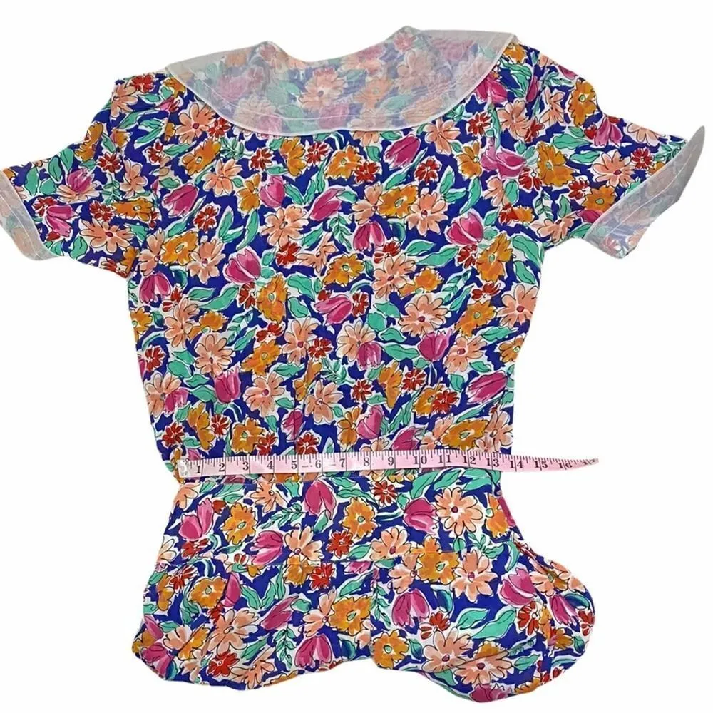 Neiman Marcus Vintage Floral Tropical Print Midi Dress Size 10 - Image 15