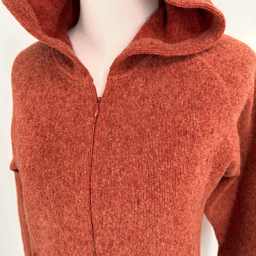 Marmot Women's Orange Wool 1/2 Zip Pullover Hoodie Sweater Size Small - Image 2