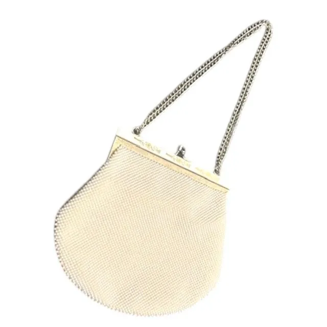 Vintage Beaded Evening Purse Clutch Chain Handle Bride Flapper Elegant Glamor Gold - Image 8