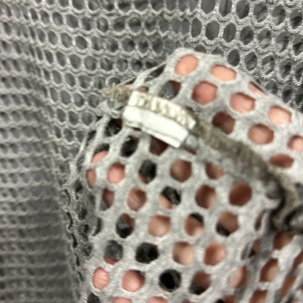 Y2K Bobeau Gray Mesh Cut Out 3 Quarter Sleeve Rounded Neck Coverup Top Womens XL - Image 8