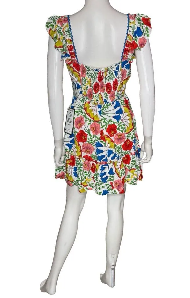 Adrianna by Adrianna Papell Women's Floral-Print Flutter-Sleeve Mini Dress Sz 6 - Image 6