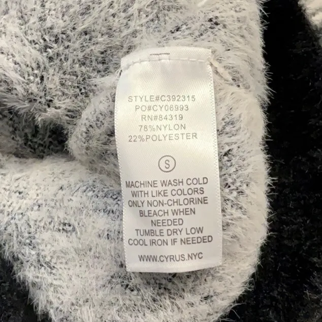 CYRUS Houndstooth Cardigan S 20” p2p Black/White $110 Retail NWT - Image 11