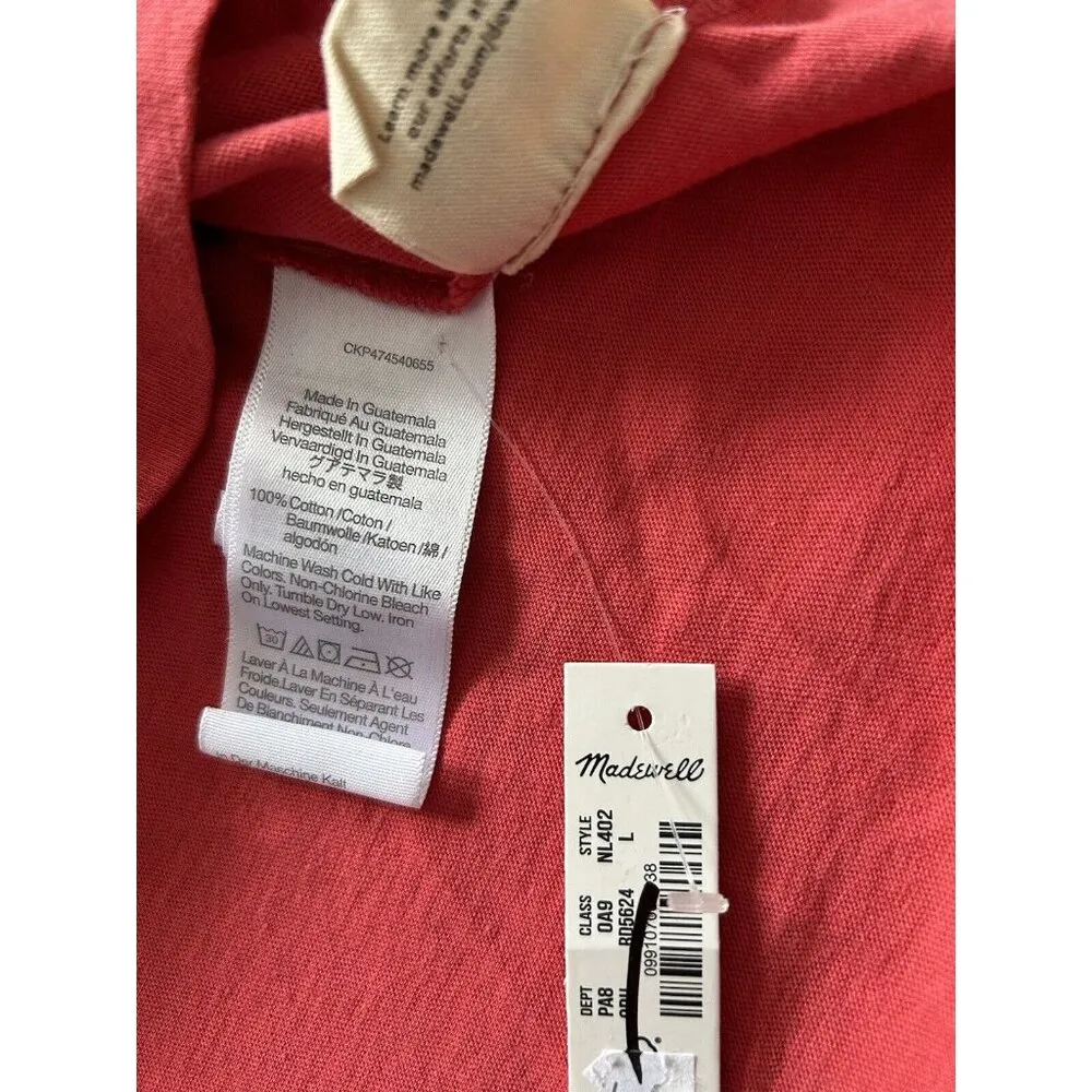 Madewell Lagos Crewneck Cropped Boxy Fit Muscle Tank in Oxidized Ruby Size L - Image 8