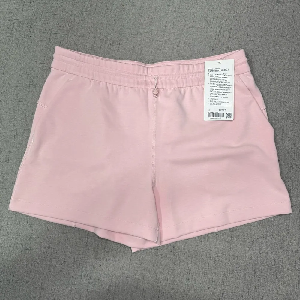 Lululemon Softstreme High Rise Short Flush Pink Casual Athletic Shorts 12 NWT - Image 5