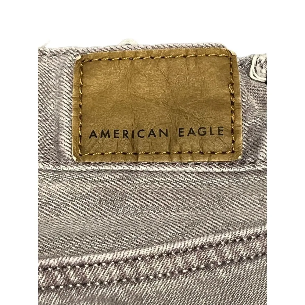 American Eagle Mom Jeans Gray Purple Color Distressed Destroyed Size 4 - Image 6