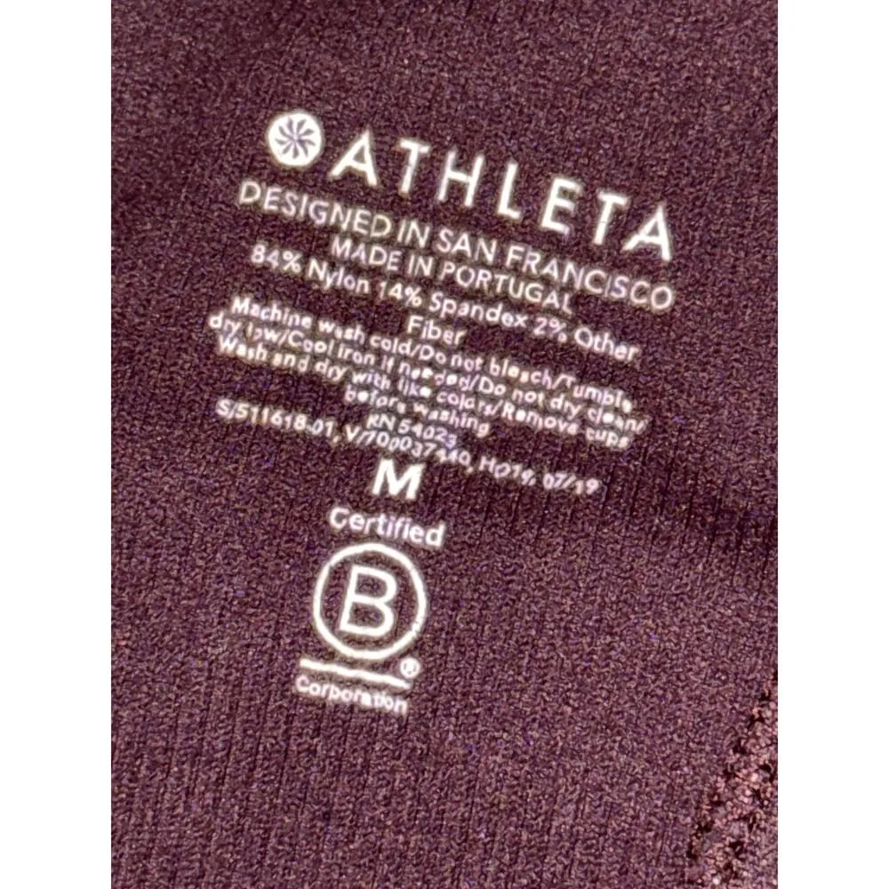 Athleta Twilight Sparkle Racerback Dark Purple Plum Athletic Sports Bra Size M - Image 3