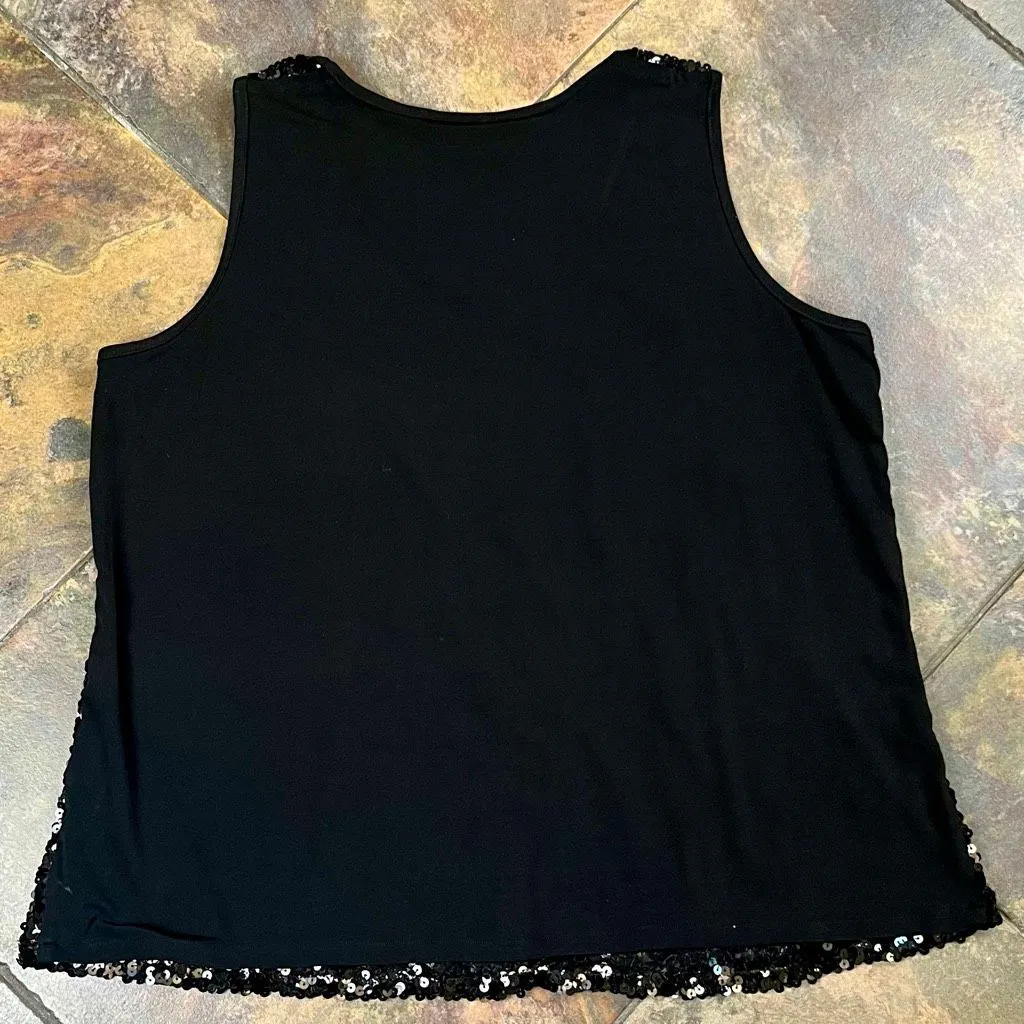 Avenue Black Sequin Tank Top 22/24 - Image 10
