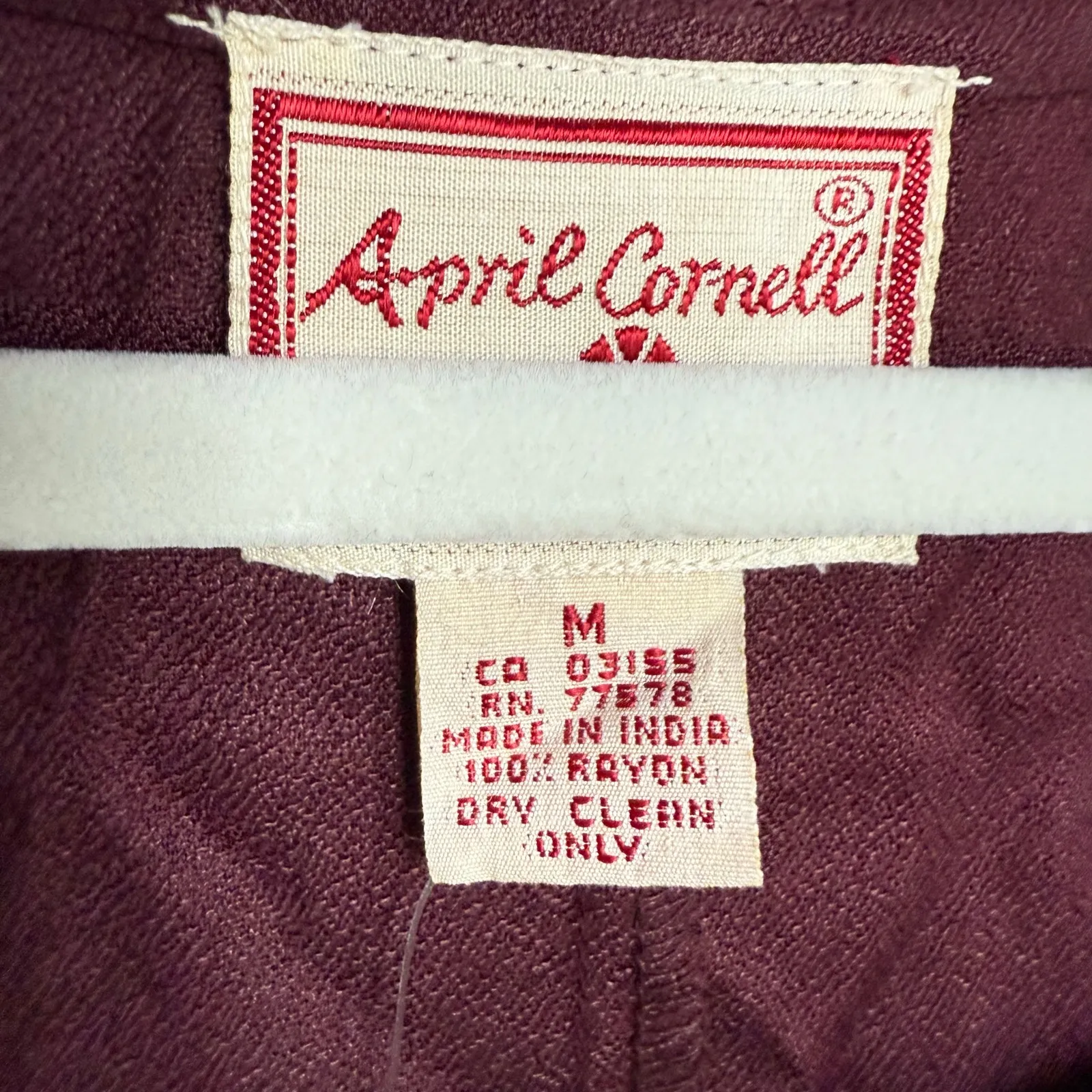 April Cornell Beaded Duster Dress Maroon‎ Vintage New Medium - Image 6