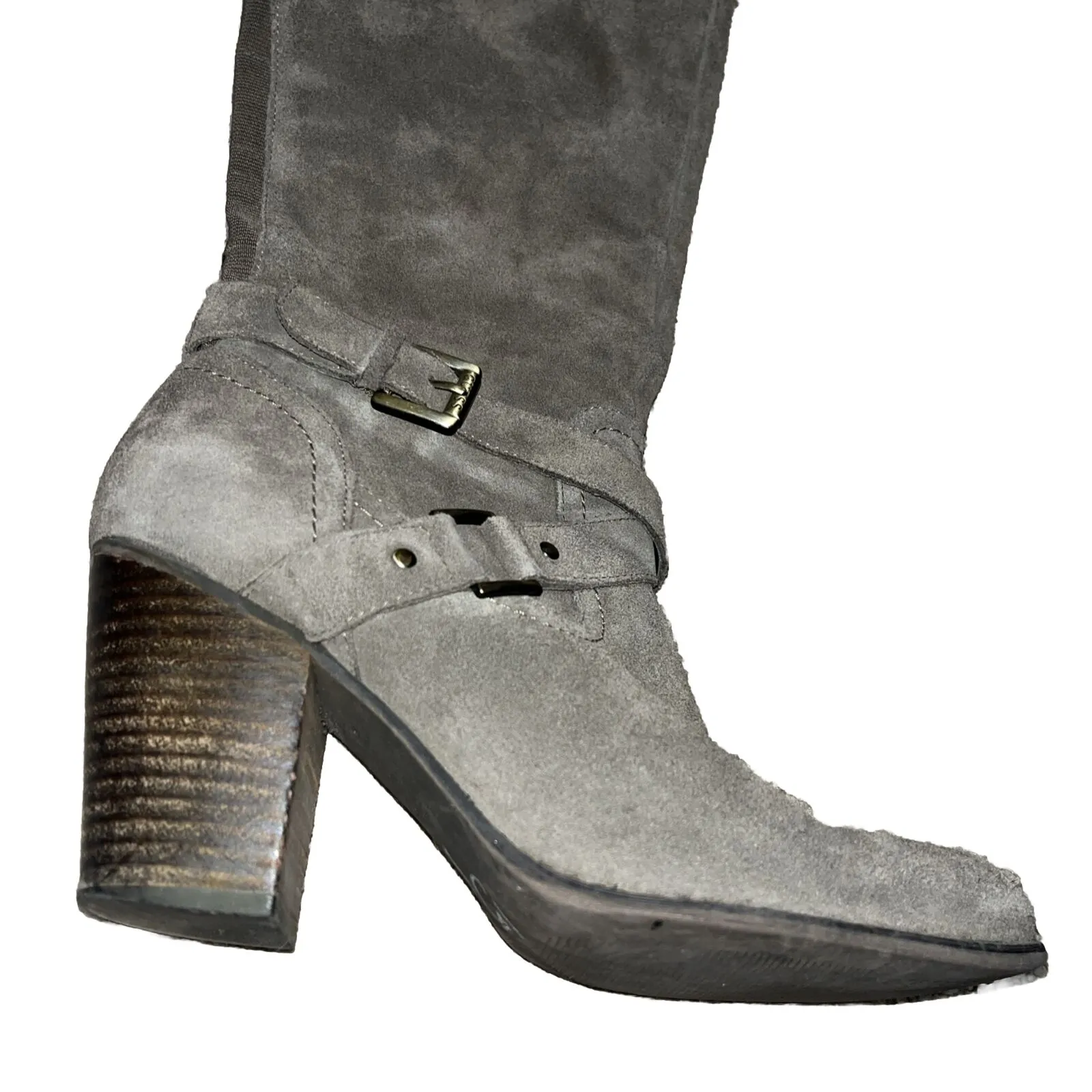 G BY GUESS WOMEN'S BROWN SUEDE Heeled Knee High BOOTS SZ 8.5 - Image 3