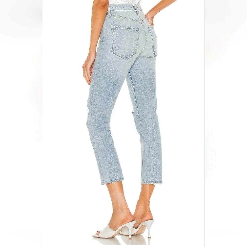 Agolde Riley High rise Straight Crop jean in Clear skies sz 29 NWT light wash - Image 2