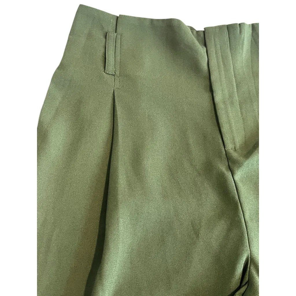 Know One Cares Pleated Dress Pants Womens Size S 28 x 25 Green Ankle Belt Loops - Image 3