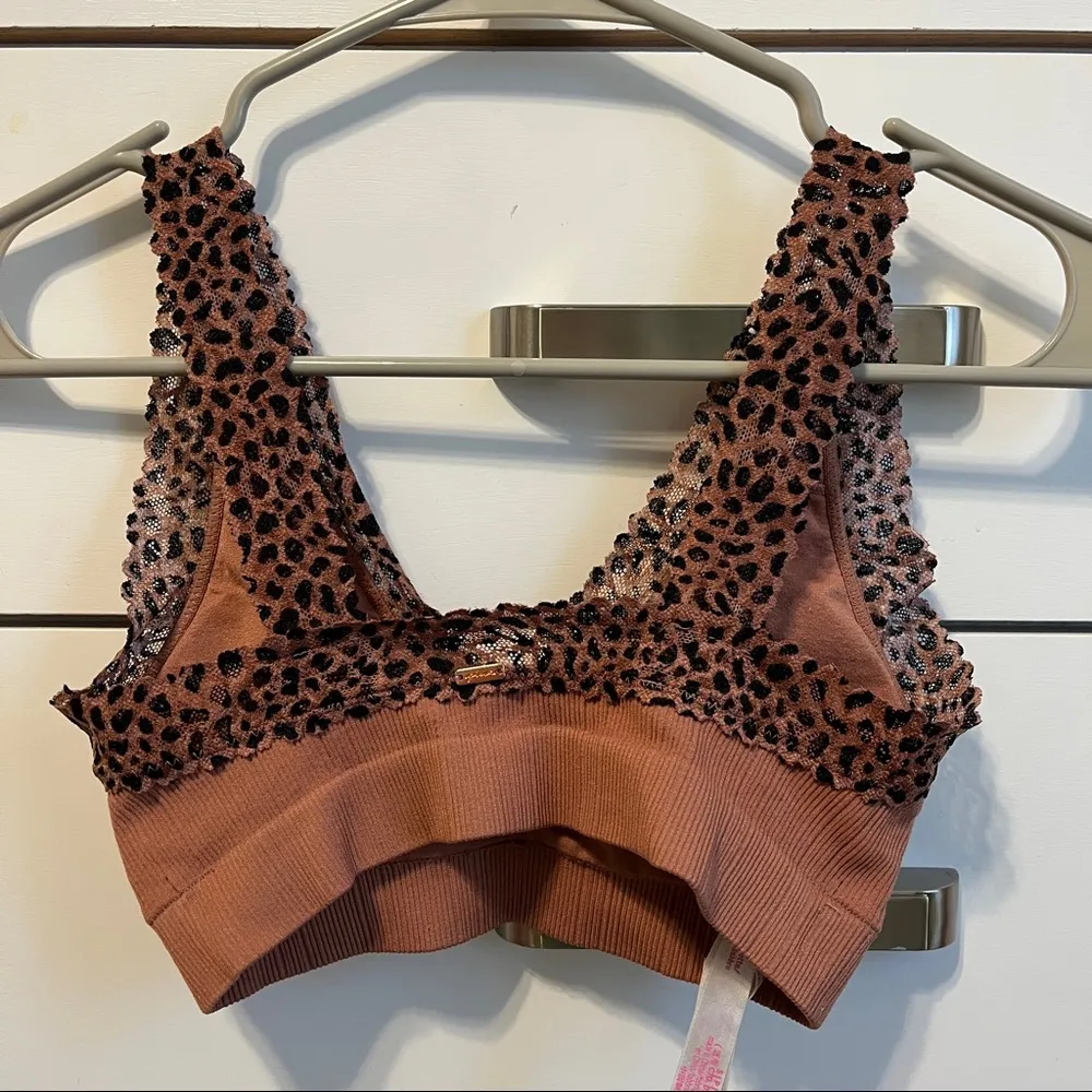 Victorias Secret Pink Mauve Pink Bra with Leopard Cheetah Trim - Image 2
