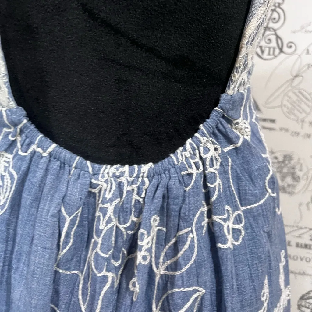 Ryu Blue and White Patterned Mini Dress - Image 10