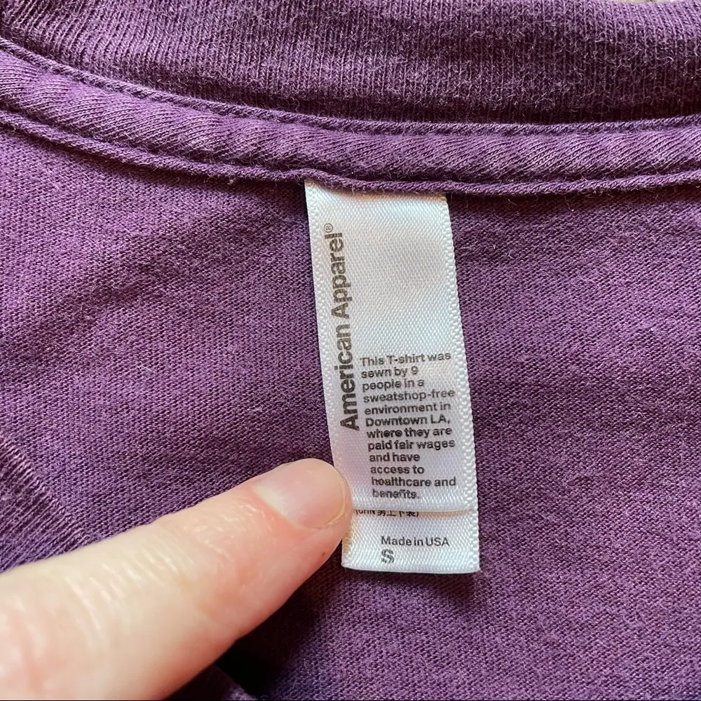 American Apparel Riffraff  Purple Louisiana State Love Short Sleeve Tee Small - Image 4