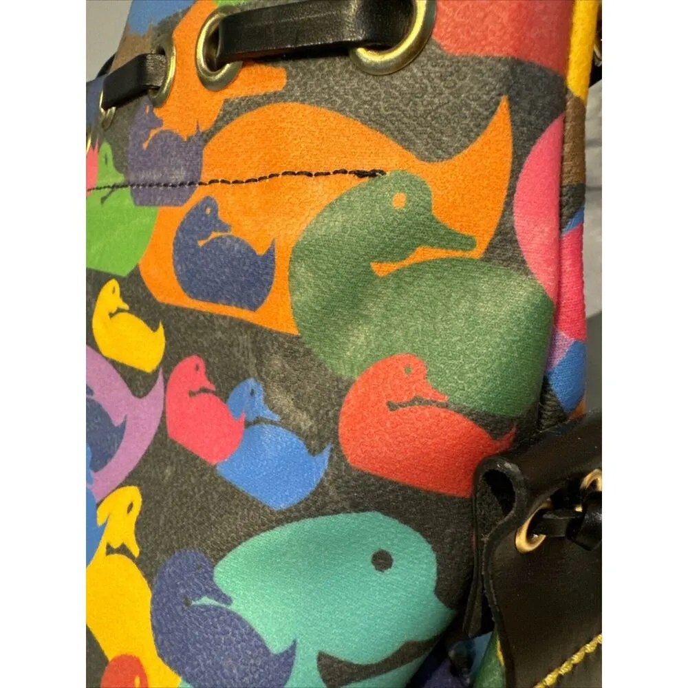 NWOT Vintage Dooney & Bourke Wonder Ducks Black Handbag Satchel Crossbody CLEAN - Image 13
