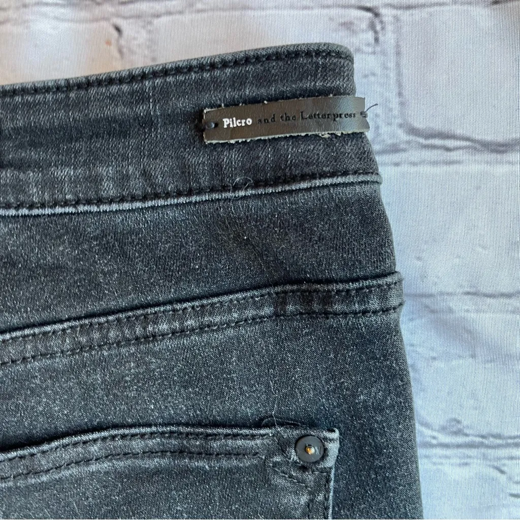 Pilcro High Rise Denim Legging Jeans Womens Size 32 Black Grunge Indie Emo Boho - Image 11