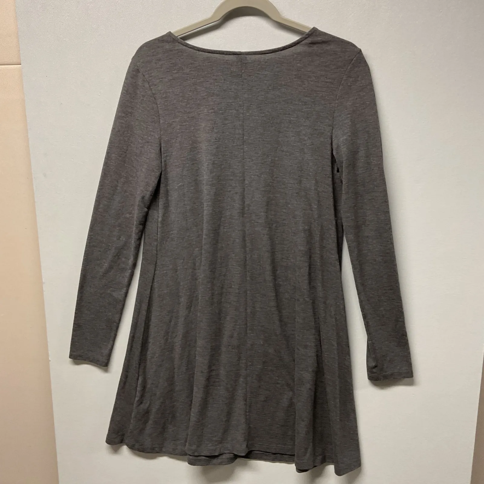 Old Navy Women's Gray Long Sleeve Tunic Dress Size Medium A Line Casual Comfort - Image 3