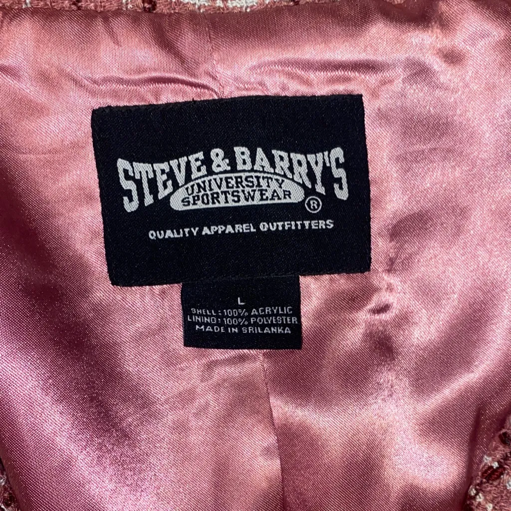 Vintage Steve & Barry's tweed Women's Pink Plaid Blazer - Image 2