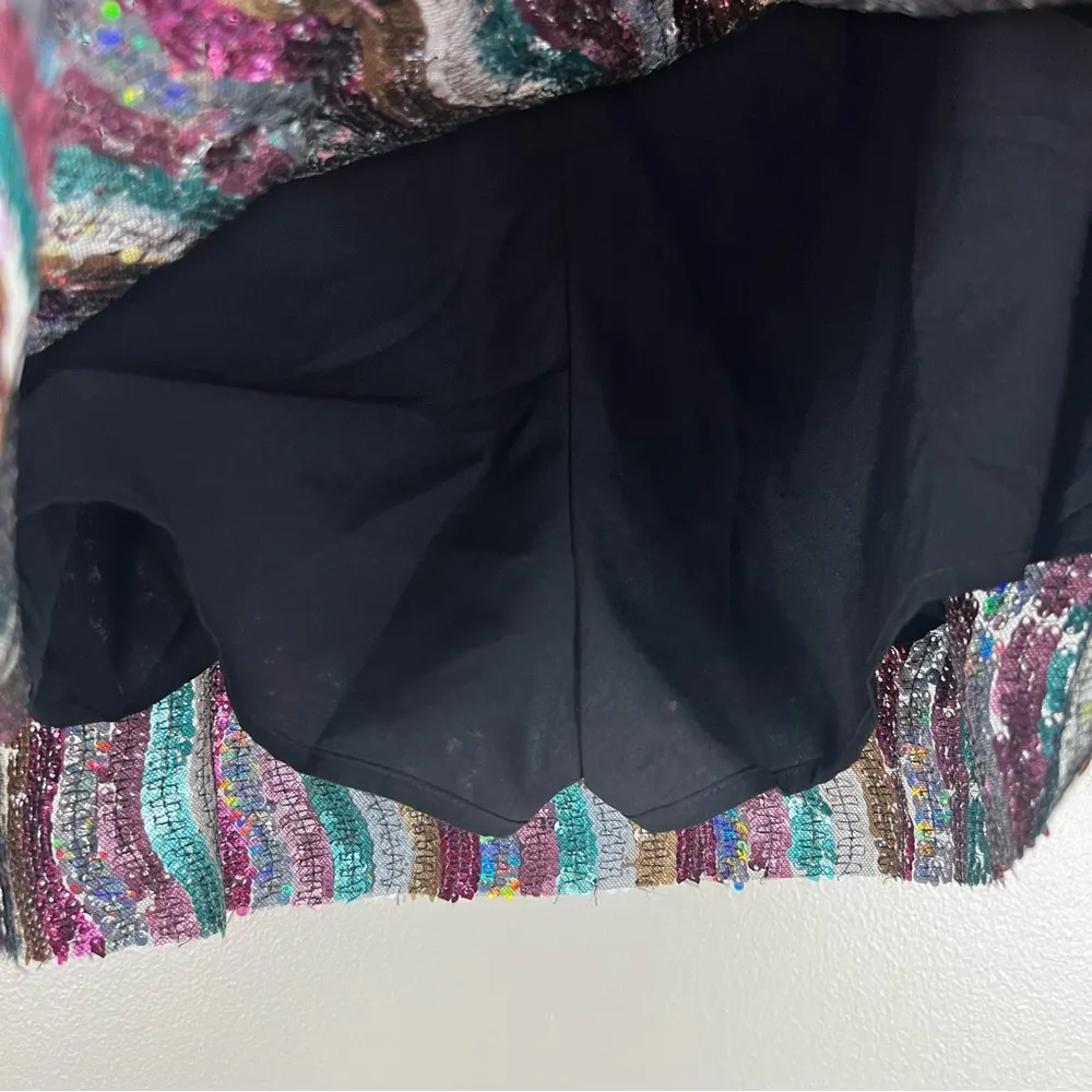 NWT ATT Clothing Multicolor Sequin Mini Skirt Pink - Image 2