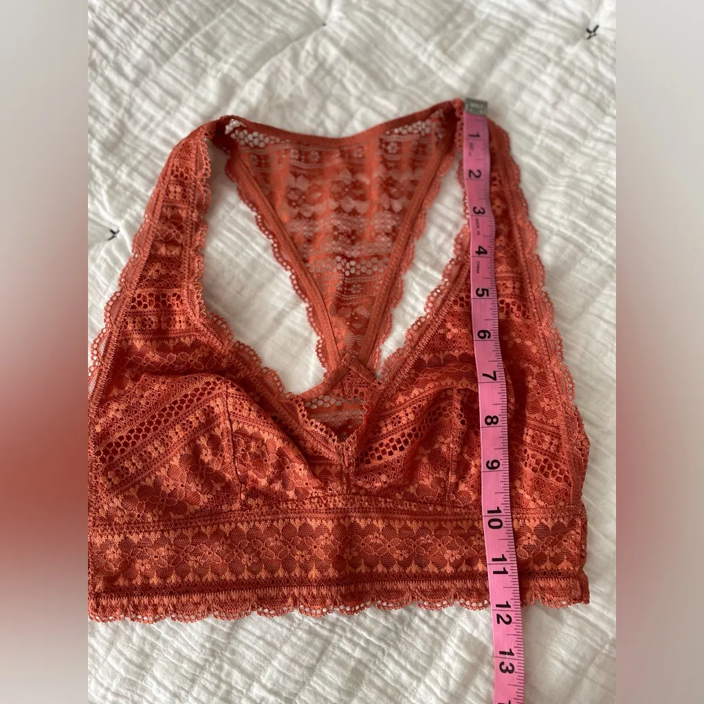 VICTORIA’S SECRET Lace Racerback Bra Bralette in Coral Reef Y2K Preppy Size XS - Image 9