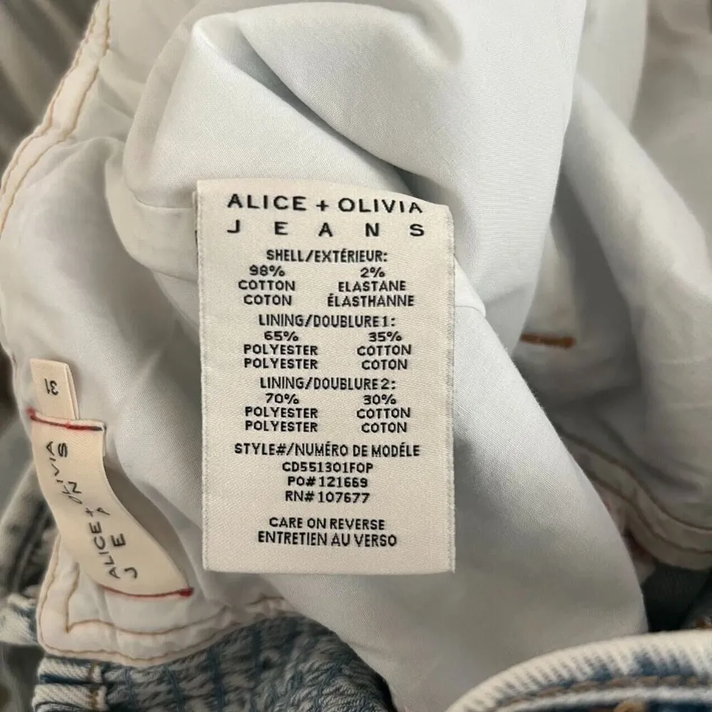 $485 NWOT Alice + Olivia Jean Flutter Sleeve Jumpsuit Size 31 Waist 31" - Image 10