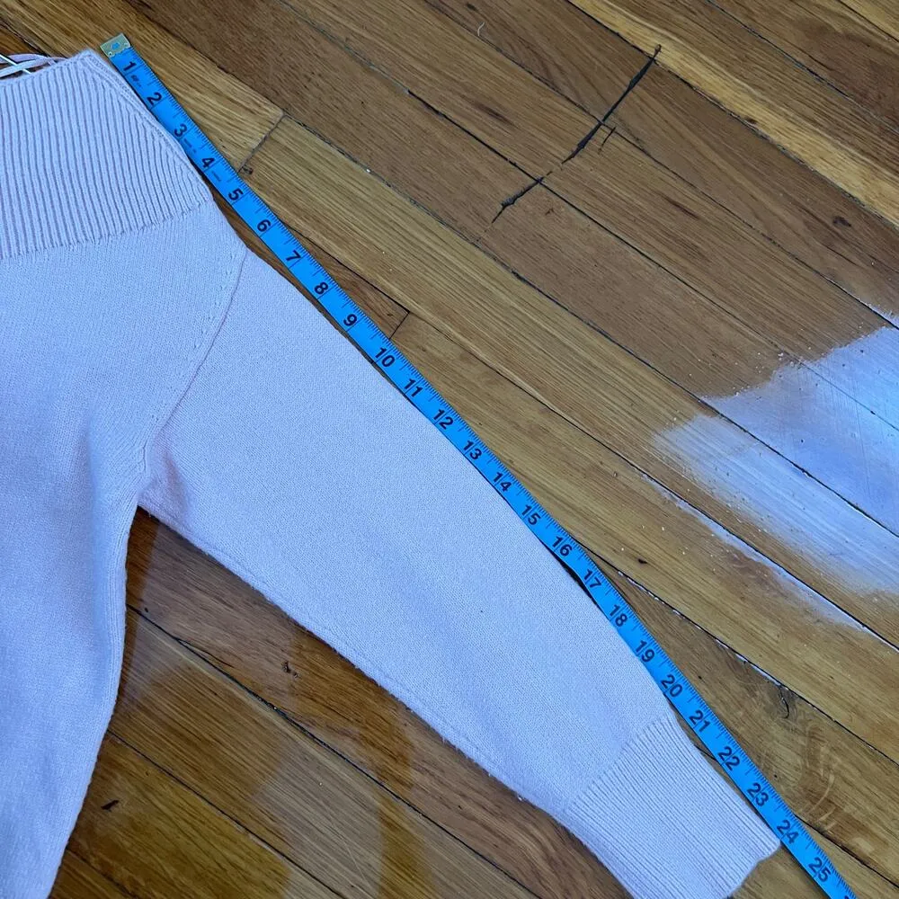 Anthropologie MOTH Off the Shoulder Boat Neck Light Pink Sweater Size XS - Image 16