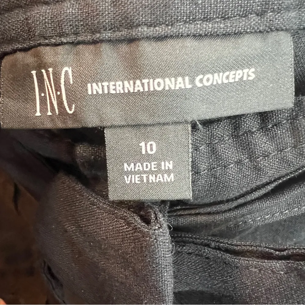 INC International Concepts Size 10 Ankle High Rise Black Cargo Pants W/T… - Image 9