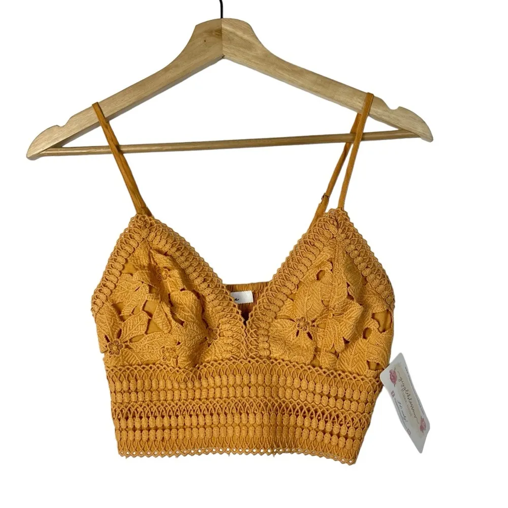 Love Tree Mango Crochet Lace Cropped Bralette S - Image 2