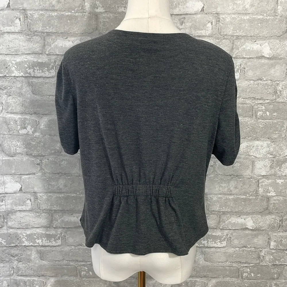 Covington Grey Shrug Sweater with Waterfall Collar - Image 3
