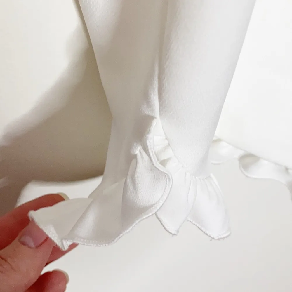 Gal meets glam white Emma ruffled mini dress sz 16 - Image 9