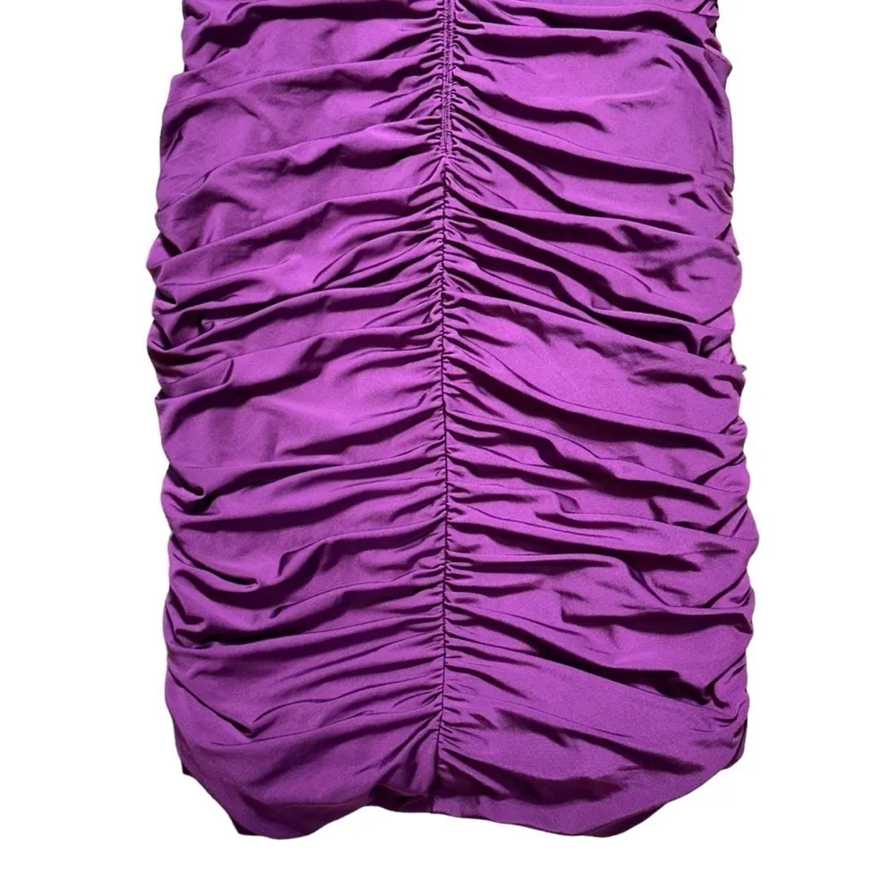 Tadashi Shoji Plum Purple Ruched Cocktail Mini Dress US M - Image 7