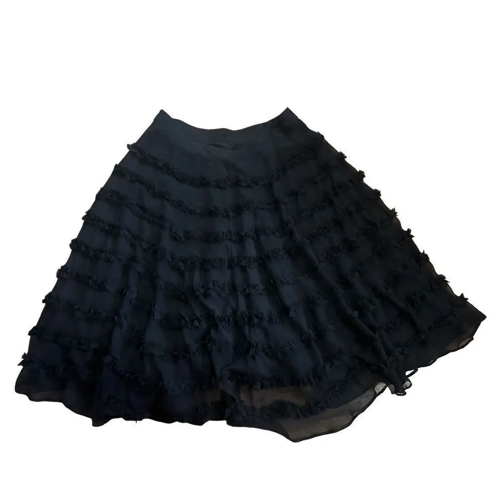 Romeo & Juliet Couture Black silk midi skirt sz Medium - Image 2