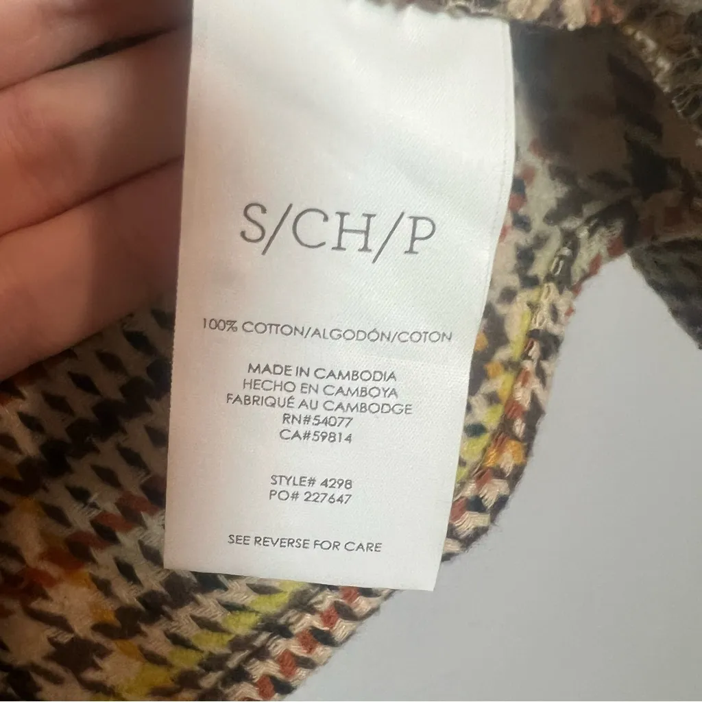 Cabi Yorkshire Shacket Size Small Brown Houndstooth Plaid Fall Brown Tan Cotton - Image 13