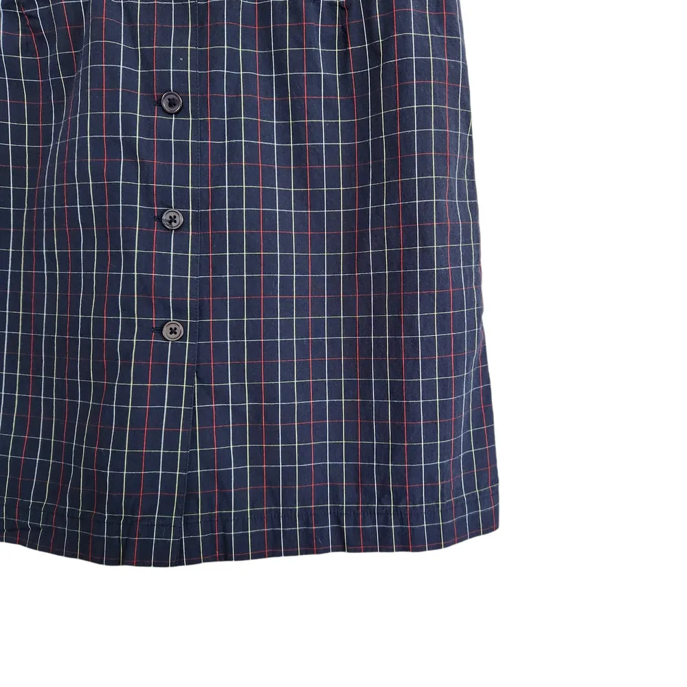 Vintage Liz Claiborne Navy Blue Red White Plaid High Waisted Button Down Skort - Image 3