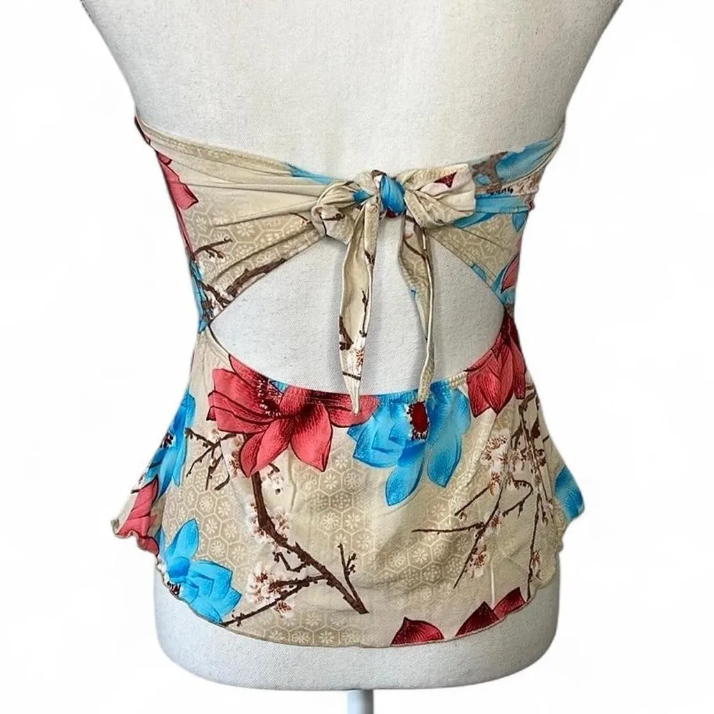 Vintage Floral Tube Top Tan Size undefined - Image 2